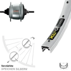 26 Zoll Hinterrad Exal XL 25 Shimano Nexus 8-Gang Silbern