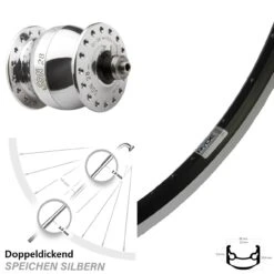 Fahrrad Vorderrad 28 Zoll Ryde Andra 35 Schwarz Son 28 Poliert