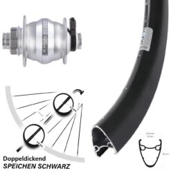 Shutter PL8XM Nabendynamo Ryde Dutch 19 Scheibenbrems-Fahrrad-Laufrad 28 Zoll