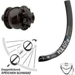Dt-swiss Fahrrad Nabendynamolaufrad Son 28-15 6-Loch DT Swiss HX 491 27,5 Zoll