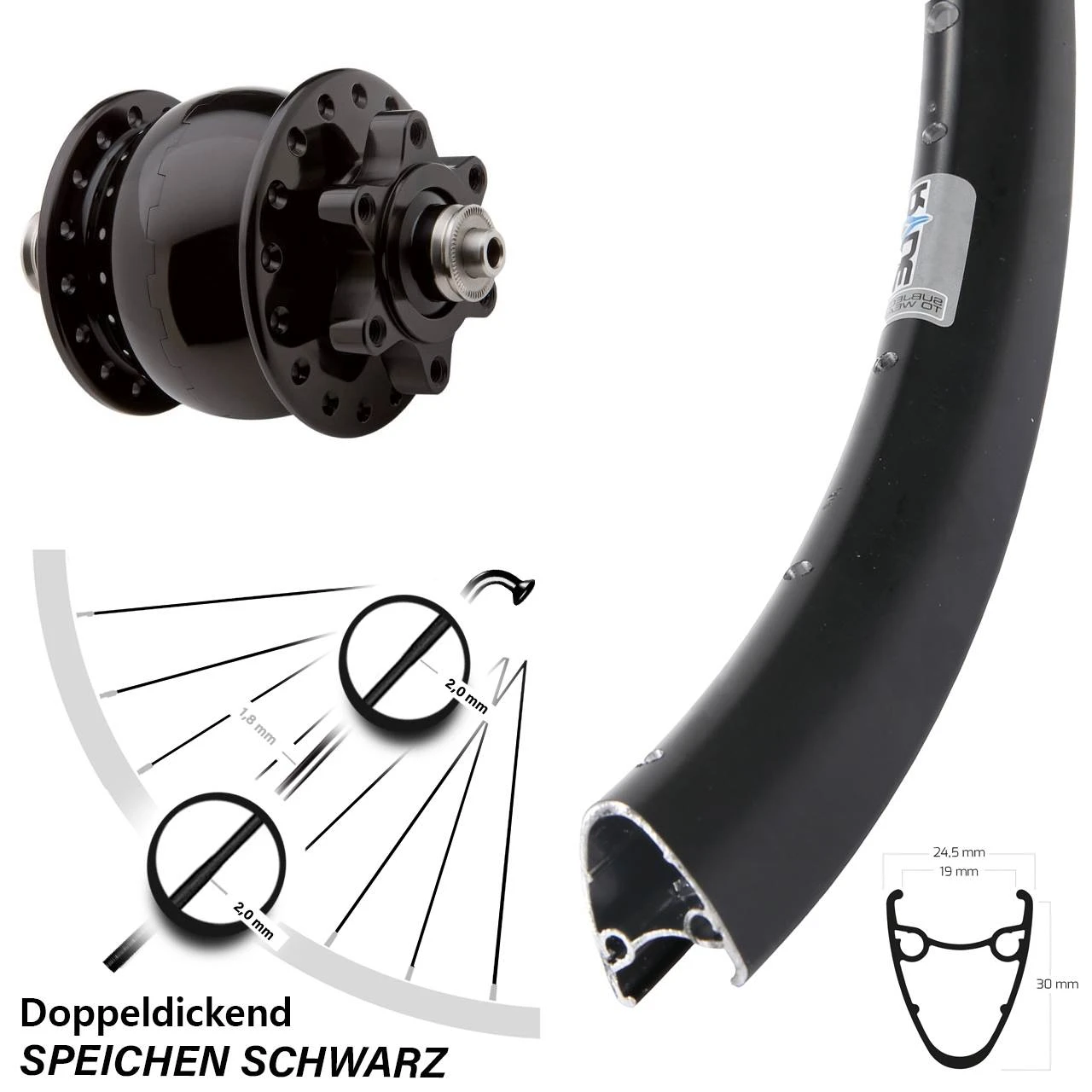 28 Zoll Vorderes Rad Mit Nabendynamo Ryde Dutch 19 Son 28 Für Scheibenbremse Schwarz 3 28 Zoll Vorderes Rad Mit Nabendynamo Ryde Dutch 19 Son 28 Für Scheibenbremse Schwarz