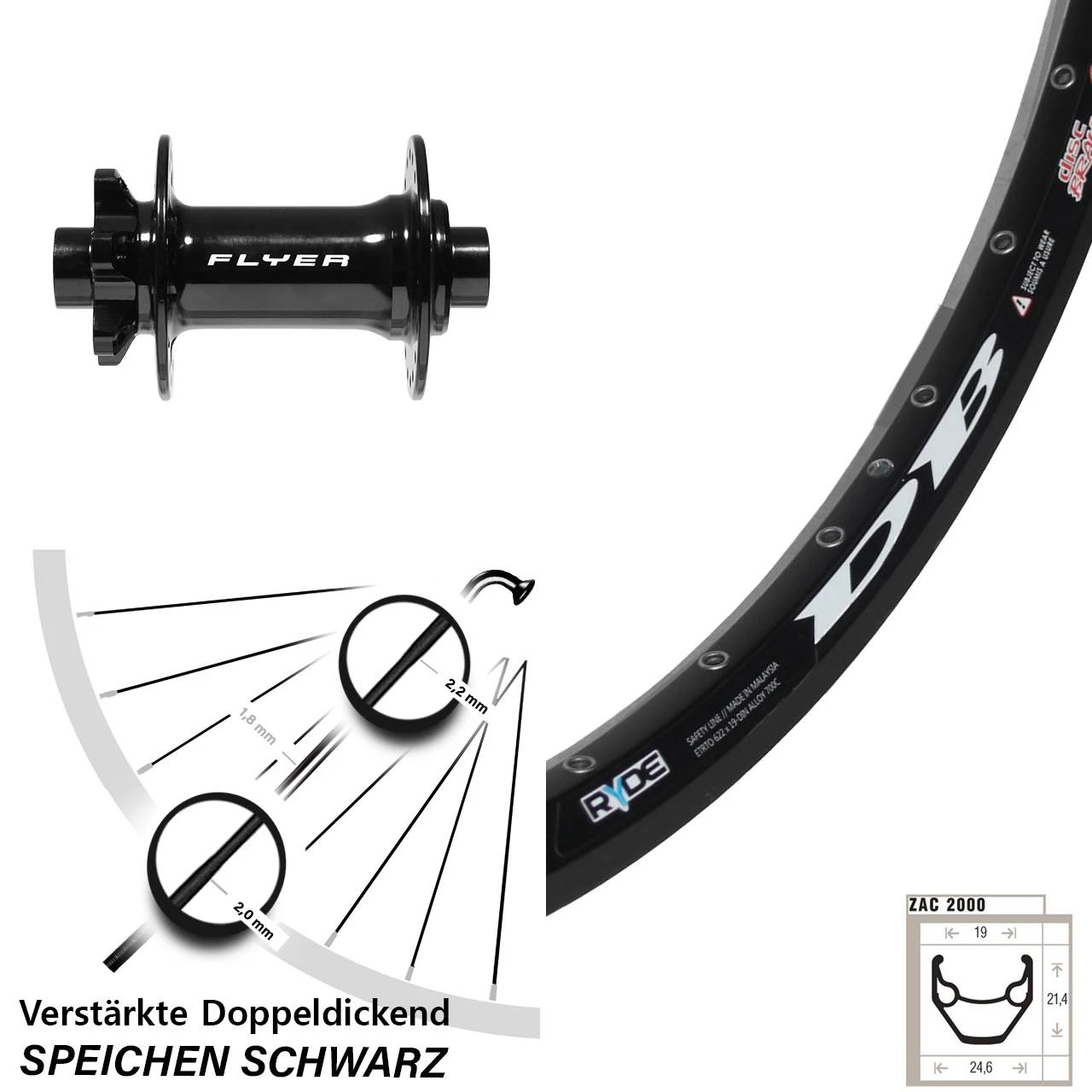 29 Zoll Disc Vorderrad Formula DC-711 Boost Ryde ZAC 2000 6-Loch 3 29 Zoll Disc Vorderrad Formula DC-711 Boost Ryde ZAC 2000 6-Loch