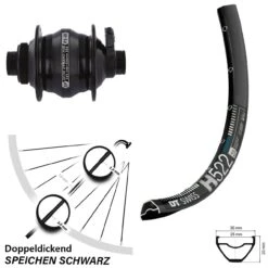Dt-swiss Vorderes Rad Mit Nabendynamo Shutter Precision PL-8X DT Swiss H 522 29 Zoll