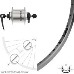 Vorderrad 28 Zoll Ryde Sputnik Shimano DH-T4000 Silbern