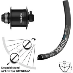 Dt-swiss Vorderrad Fahrrad 29 Zoll DT Swiss HX 491 Schwarz Shimano DH-UR708 Centerlock