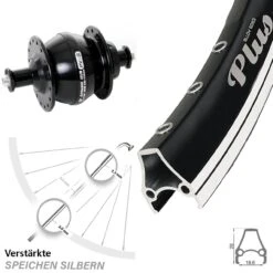 Vorderrad 28 Zoll Shutter Precision PV8 Rodi Airline Plus Schwarz