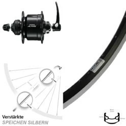 Shimano DH-3N72 Nabendynamo 27,5 Zoll Vorderrad Ryde Andra 35 Alfine DH-S501