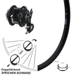 27,5 Zoll Rohloff Hinterrad Speedhub CC DB OEM2 Schwarz Ryde Andra 40