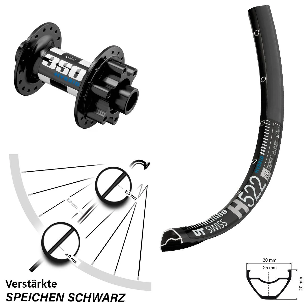 Dt-swiss DT Swiss 350 Hybrid Boost H 522 Vorderrad 29 Zoll 3 Dt-swiss DT Swiss 350 Hybrid Boost H 522 Vorderrad 29 Zoll