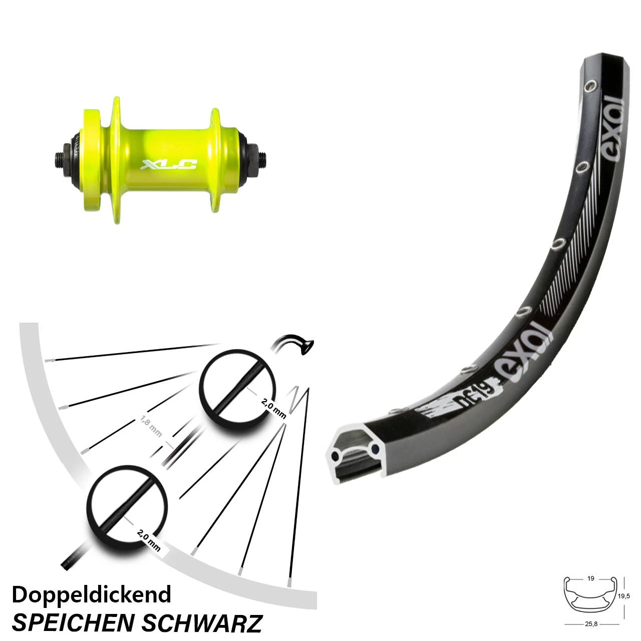 XLC Evo Exal DC 19 Vorderrad 28/29 Zoll Für 6-Loch 3 XLC Evo Exal DC 19 Vorderrad 28/29 Zoll Für 6-Loch