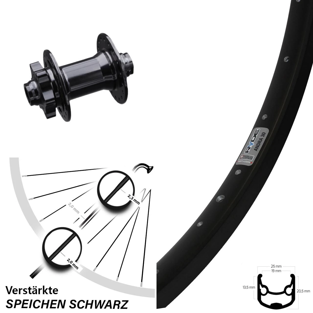 Formula DH Ryde Andra 30 Disc Vorderrad 26 Zoll Für 15 Mm Steckachse 3 Formula DH Ryde Andra 30 Disc Vorderrad 26 Zoll Für 15 Mm Steckachse