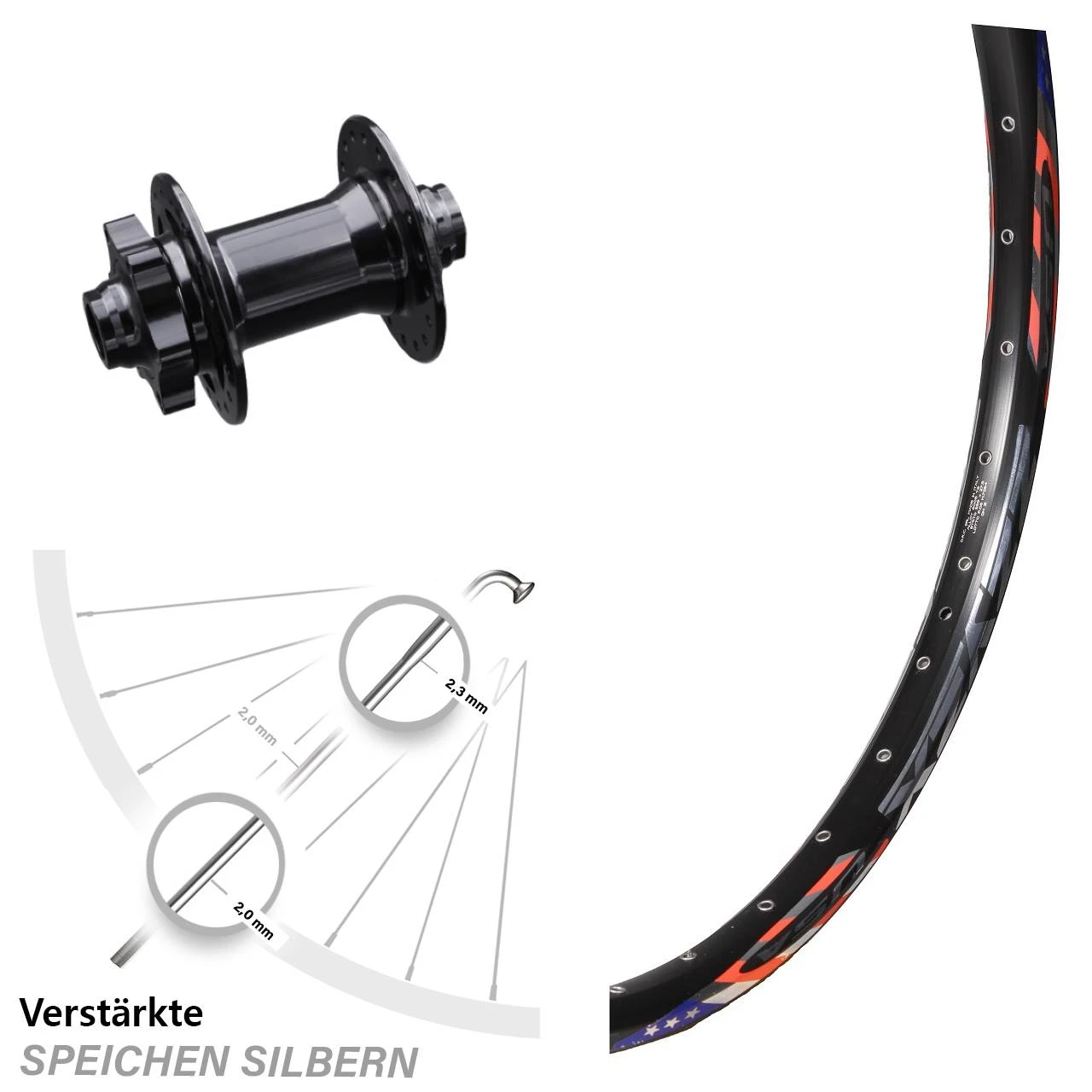 Vorderrad 26 Zoll 15x100 Mm Felge DRC 28 Mm Disc Steckachse 3 Vorderrad 26 Zoll 15x100 Mm Felge DRC 28 Mm Disc Steckachse