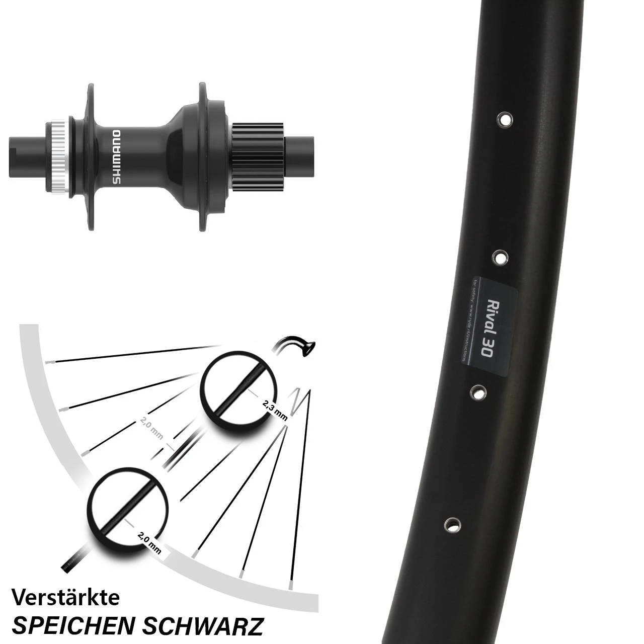 29 Zoll Hinterrad Ryde Rival 30 Disc Mit Shimano FH-MT410 Boost Nabe Microspline 3 29 Zoll Hinterrad Ryde Rival 30 Disc Mit Shimano FH-MT410 Boost Nabe Microspline