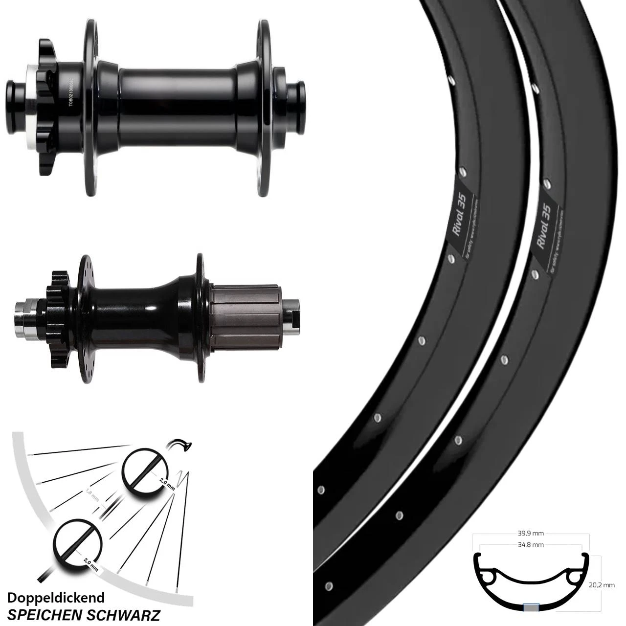 27,5+ Zoll Laufradsatz Ryde Rival 35 Novate Formula Boost Nabe Shimano HG 10/11-fach 3 27,5+ Zoll Laufradsatz Ryde Rival 35 Novate Formula Boost Nabe Shimano HG 10/11-fach