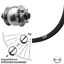 29 Zoll Vorderrad Mit Nabendynamo Ryde Rival 23 Son 28-15 Silbern Eloxiert