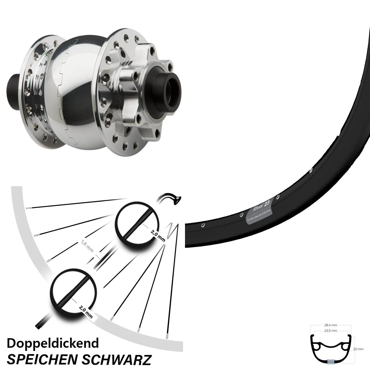 29 Zoll Vorderrad Mit Nabendynamo Ryde Rival 23 Son 28-15 Rot Eloxiert 3 29 Zoll Vorderrad Mit Nabendynamo Ryde Rival 23 Son 28-15 Rot Eloxiert