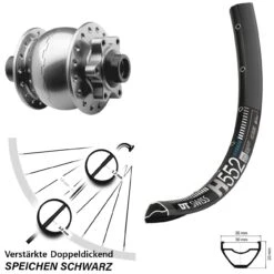 Dt-swiss 27,5+ Zoll Nabendynamo Vorderrad Son 28-15 DT Swiss H 552
