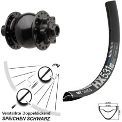 Dt-swiss 27,5+ Zoll Vorderrad DT Swiss HX 531 Son Nabendynamo