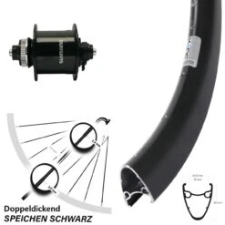 Shimano DH-UR700-3D Ryde Dutch 19 Dynamo Vorderrad 28 Zoll Hochprofil