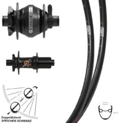 Laufradsatz Road Dynamo Shutter Precision PD-7 Ryde DP 19 DT Swiss 350 Steckachse 11-fach