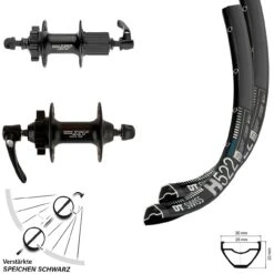 Dt-swiss 29 Zoll DT Swiss H 522 Laufradsatz Shimano XT 756 Schnellspanner 100/135 Mm