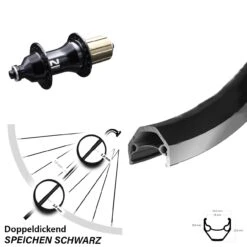 26 Zoll Hinterrad Ryde ZAC 2000 Inklusive Novatec F 162 SB Nabe