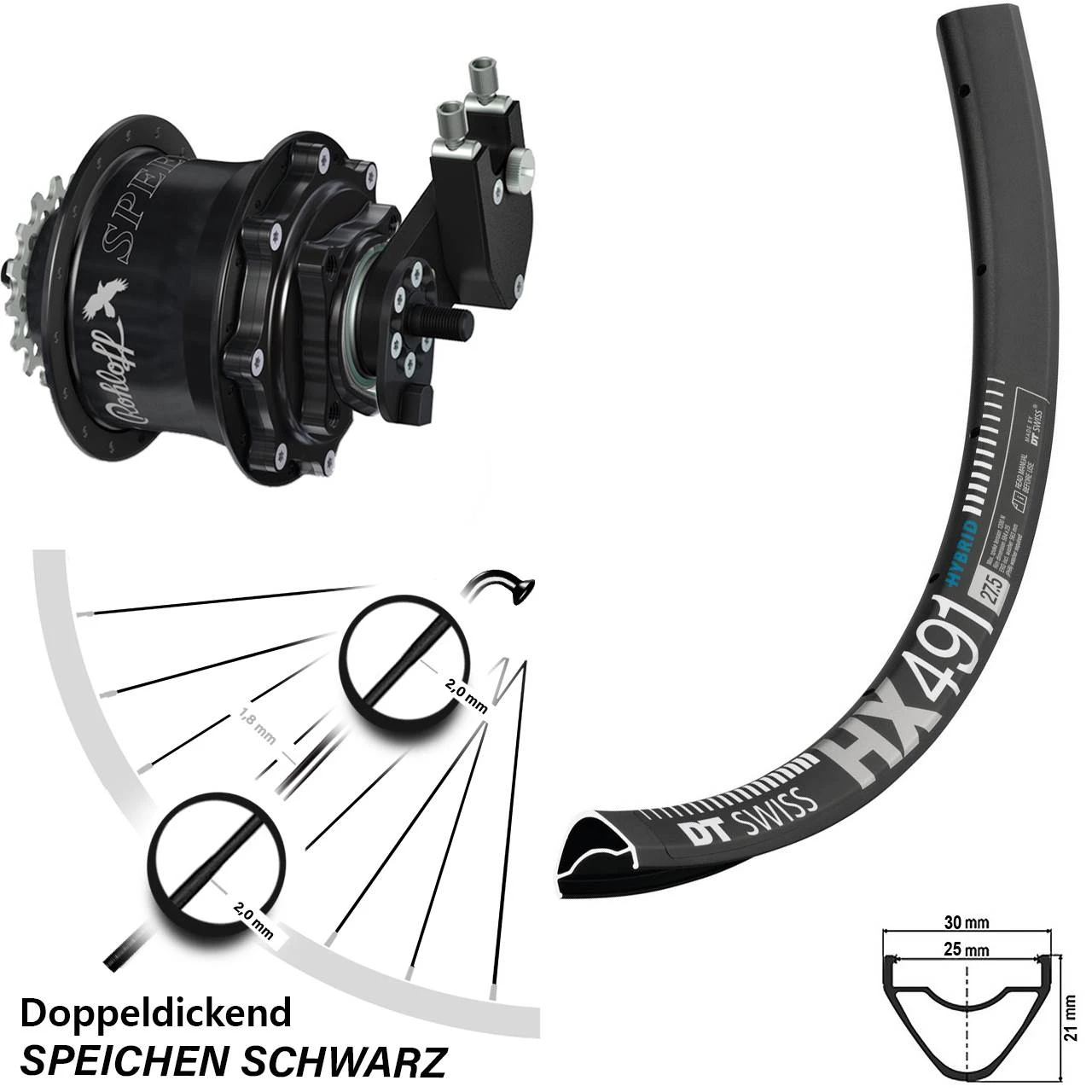 Dt-swiss Rohloff TS OEM Disc Hinterrad 28-29 Zoll DT Swiss HX 491 3 Dt-swiss Rohloff TS OEM Disc Hinterrad 28-29 Zoll DT Swiss HX 491