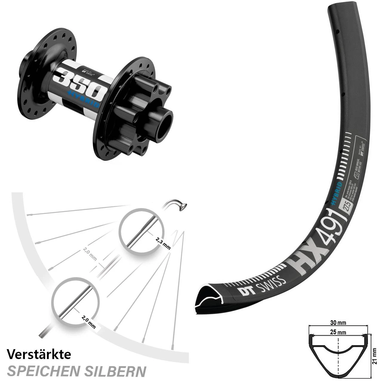Dt-swiss DT Swiss 350 Hybrid HX 491 Vorderrad 29 Zoll 6-Loch Boost 3 Dt-swiss DT Swiss 350 Hybrid HX 491 Vorderrad 29 Zoll 6-Loch Boost