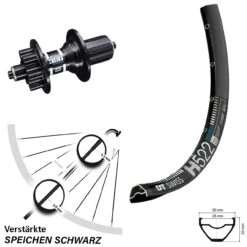 Dt-swiss 27,5 Zoll Hinterrad DT Swiss 350 Hybrid Schnellspanner H 522 Felge