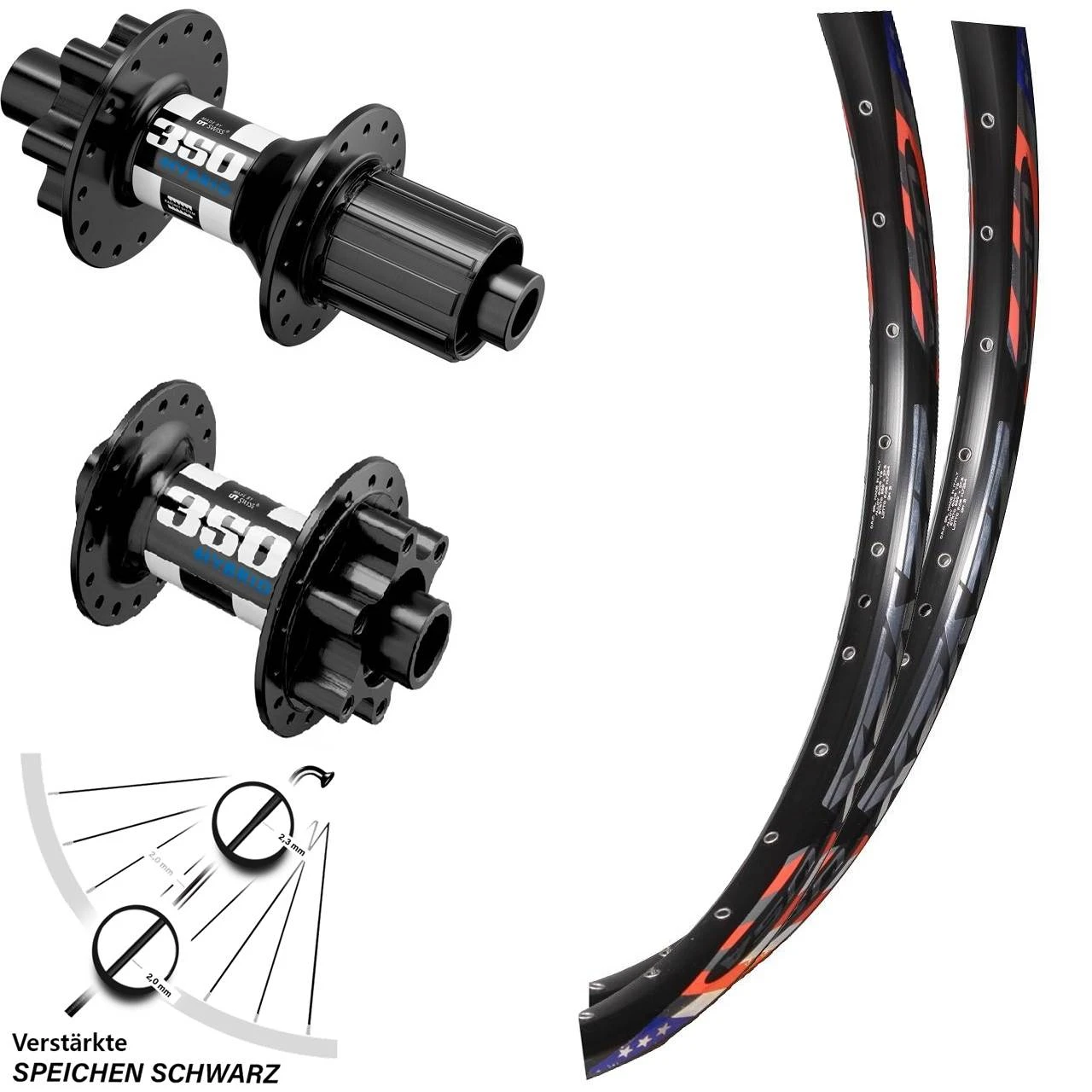 Laufradsatz 26 Zoll 28-559 DRC Felge DT Swiss 350 Hybrid 100/142 Mm 6-loch Steckachse 3 Laufradsatz 26 Zoll 28-559 DRC Felge DT Swiss 350 Hybrid 100/142 Mm 6-loch Steckachse