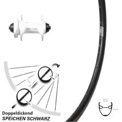 28 Zoll Vorderrad Ryde DP 19 Mit Formula ZZYZX Nabe 6-loch Weiß
