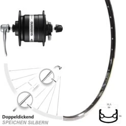 Vorderrad 28 Zoll DRC ST-16 Felgenbremse Dynamo Shimano DH-3N31