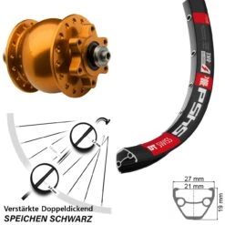 Dt-swiss 28-29 Zoll Vorderrad Mit Nabendynamo DT Swiss 545 SON 28 Orange Disc