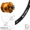 28-29 Zoll Nabendynamo Vorderrad Ryde ZAC 2000 DB SON 28 Disc Orange Eloxiert
