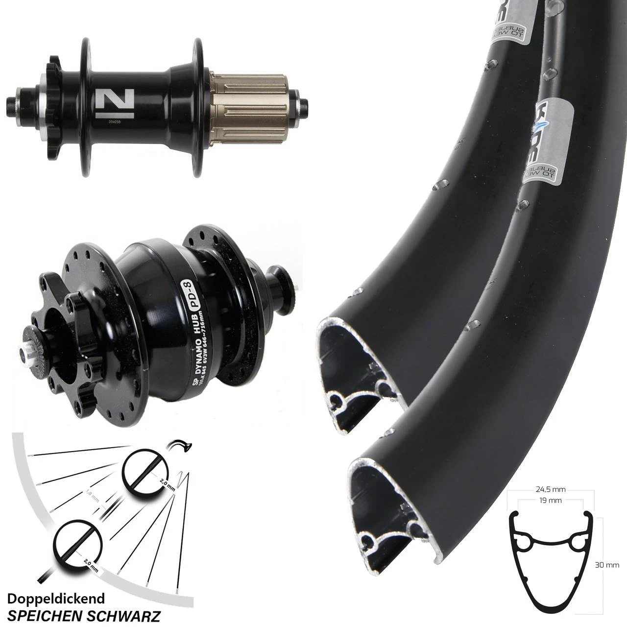 28-29 Zoll Ryde Dutch 19 Laufradsatz Novatec D042 Disc Dynamo Shutter Precision PD-8 3 28-29 Zoll Ryde Dutch 19 Laufradsatz Novatec D042 Disc Dynamo Shutter Precision PD-8