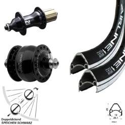 Laufradsatz 28 Zoll Rodi Airline 1 Dynamo SON Delux Novatec 10/11-fach