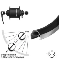 Vorderes Rad Mit Nabendynamo Shimano DH-T4000 Ryde ZAC 2000 28 Zoll