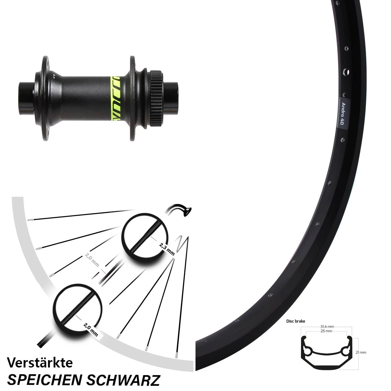 Formula CL-71 Ryde Andra 40 Disc Vorderrad 20 Zoll Centerlock 3 Formula CL-71 Ryde Andra 40 Disc Vorderrad 20 Zoll Centerlock