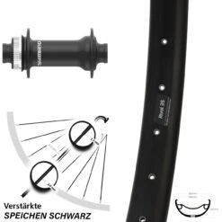 Vorderrad 27,5+ Zoll Ryde Rival 35 Centerlock 15x110 Mm Shimano HB-MT410-B