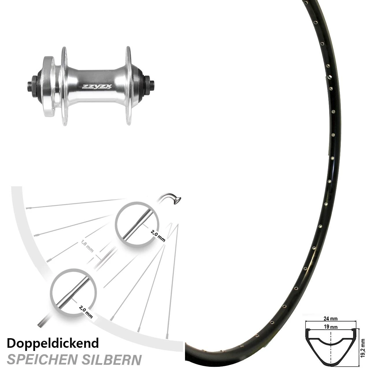 Formula DC-21 Mach 1 ER 20 Laufrad 28 Zoll Für 6-Loch Schnellspanner 5/100 Mm 3 Formula DC-21 Mach 1 ER 20 Laufrad 28 Zoll Für 6-Loch Schnellspanner 5/100 Mm