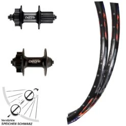 26 Zoll Laufradsatz DRC Felge ZZYZX Shimano Deore M525 Schnellspanner 100/135 Mm 6-loch