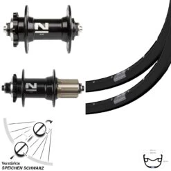 Laufradsatz 27,5 Zoll Schnellspanner 100/135 Novatec 6-loch Nabe D041/D042 Ryde Rival 23