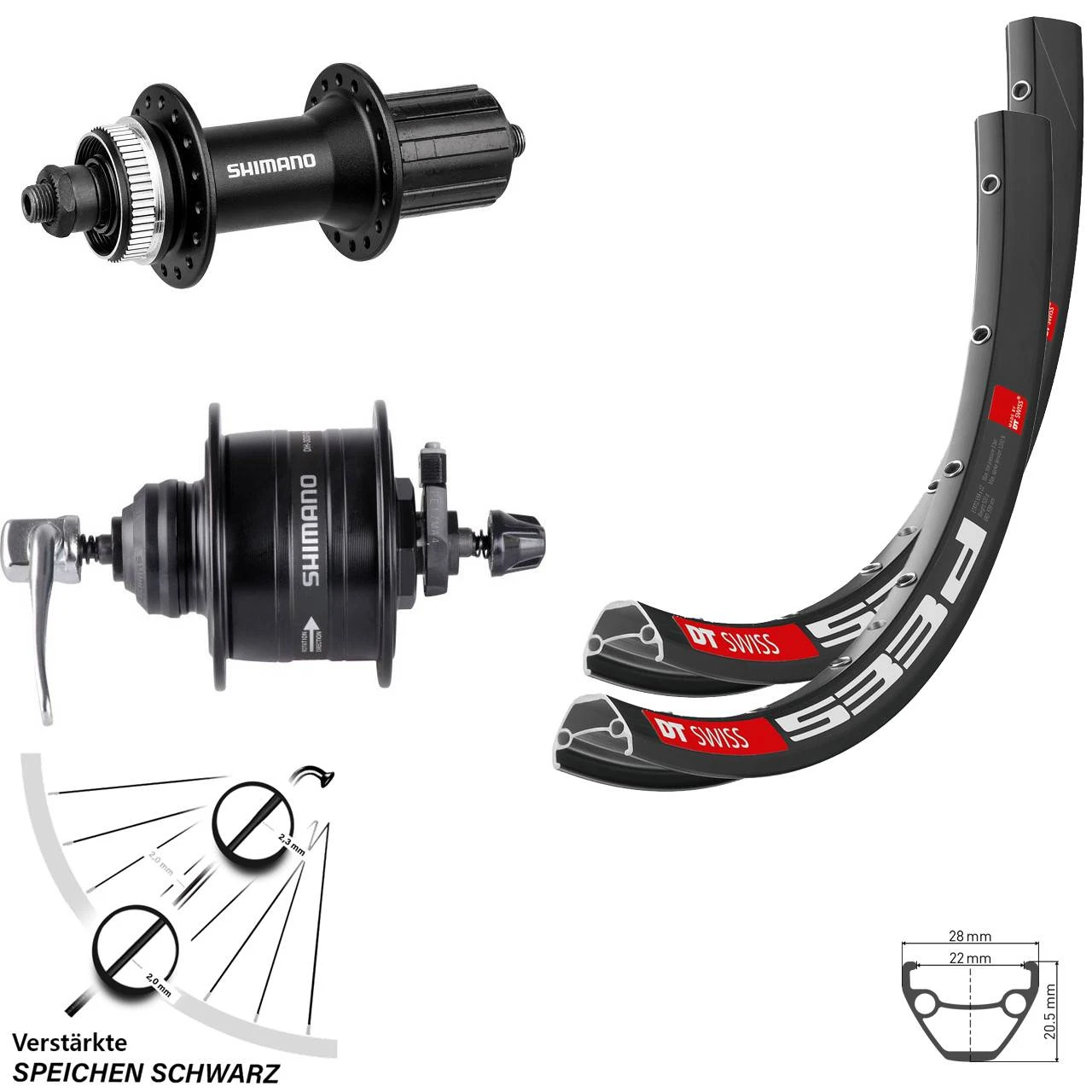 Dt-swiss DT Swiss 533 D Scheibenbrems-Laufradsatz 28-29 Zoll Shimano DH-3D37 FH-M4050 3 Dt-swiss DT Swiss 533 D Scheibenbrems-Laufradsatz 28-29 Zoll Shimano DH-3D37 FH-M4050