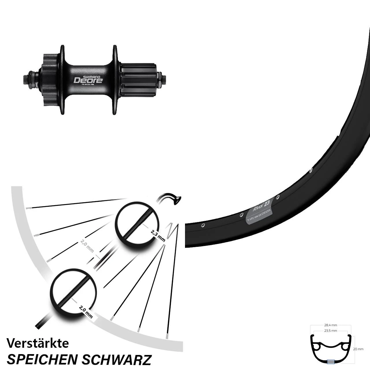 29 Zoll Hinterrad Ryde Rival 23-622 Disc 5/135 Mm Shimano FH-M525A 3 29 Zoll Hinterrad Ryde Rival 23-622 Disc 5/135 Mm Shimano FH-M525A