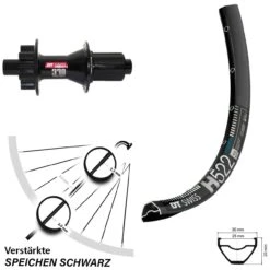 Dt-swiss Hinterrad 29 Zoll H 522 DT Swiss 370 Nabe 12x142 Mm Steckachse