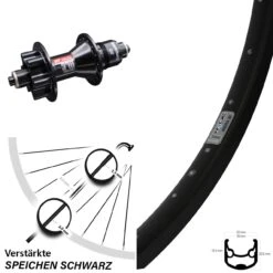 DT Swiss 370 Ryde Andra 30 Disc Hinterrad 26 Zoll Für Schnellspanner 5/135 Mm