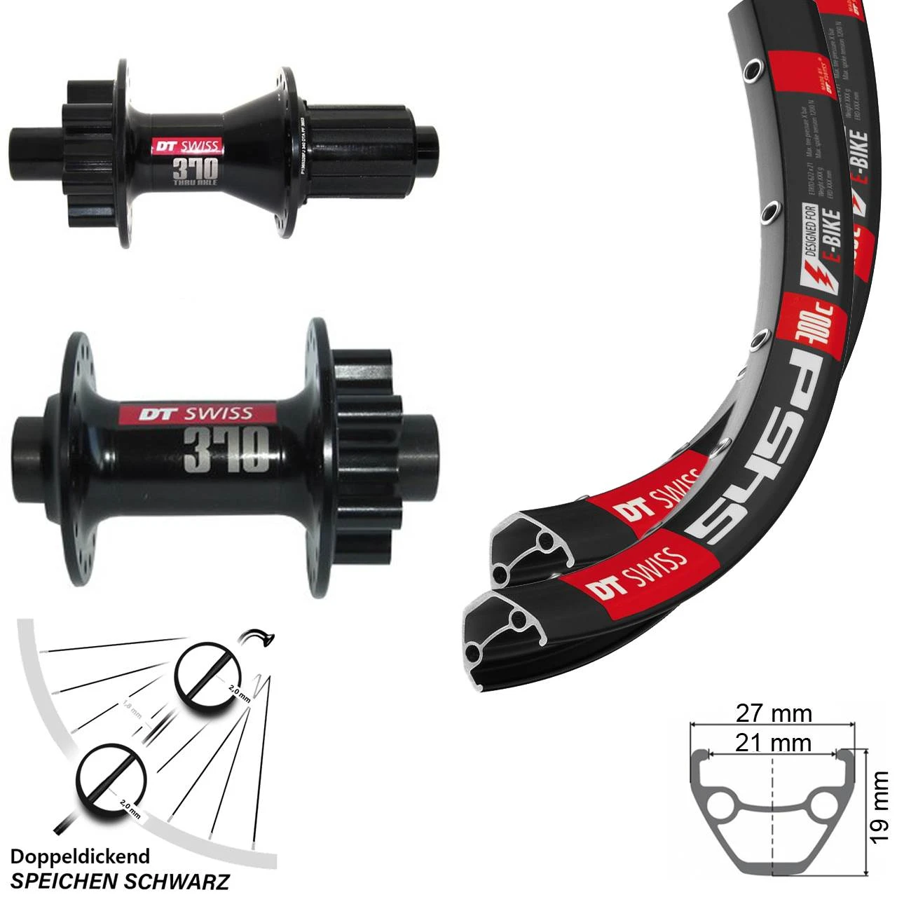 Dt-swiss Laufradsatz 26 Zoll 545D DT Swiss 370 100/142 Mm Steckachse 8-11 Fach 2 Dt-swiss Laufradsatz 26 Zoll 545D DT Swiss 370 100/142 Mm Steckachse 8-11 Fach