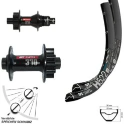 Dt-swiss 27,5 Zoll Laufradsatz H 522 DT Swiss 370 Steckachse 15/100 12/142 Mm Sram XD 25-584 ETRTO