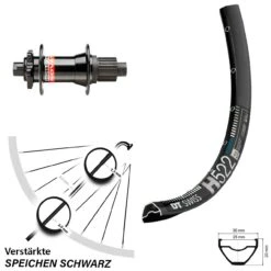 Dt-swiss 27,5 Zoll DT Swiss H 522 Mit Novatec D442 Boost Hinterrad Micro Spline 12-fach