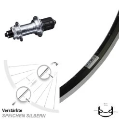 26 Zoll Hinterrad KX-GS Silbern Eloxiert 5x135 Centerlock Ryde Andra 35 Für Scheibenbremse